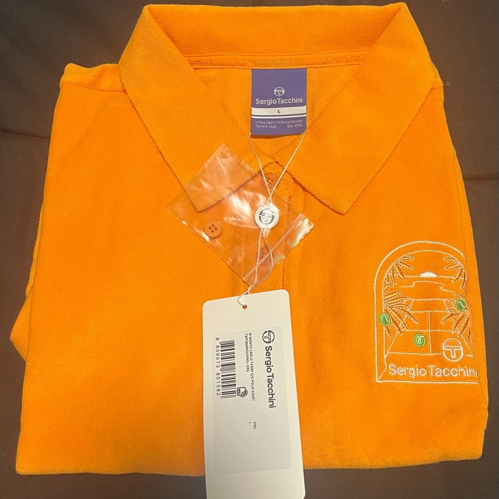 Sergio Tacchini Monte Carlo Terry Cloth Polo | Embroidered Logo Sz:L Orig: $128